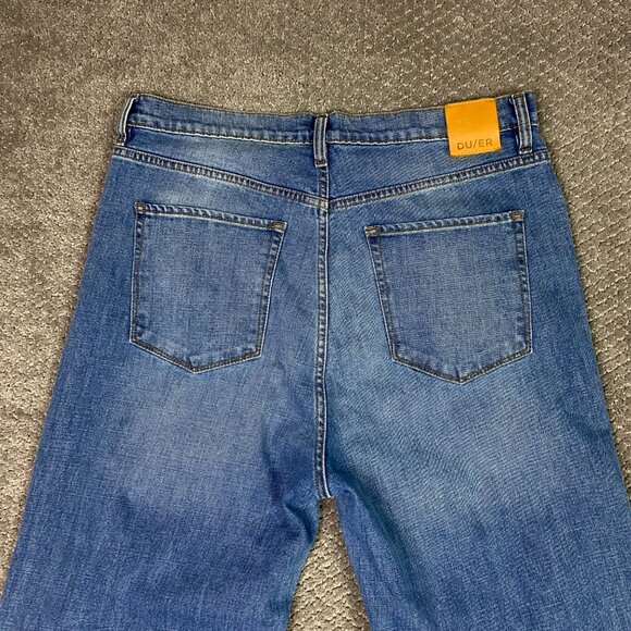 DU/ER Wide Leg Jeans Women's 34 x 33 Midweight Performance Blue Stretch WFMS5322 - Picture 4 of 15